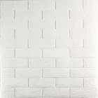 3д панель декор стін Глянцева Біла цегла самоклеючі 3d панелі для стін м'які ПВХ 700x770x3 мм (1-3-ГЛ) SW-00000174