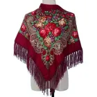 Українська народна хустка з тороками 90х90см Бордовий