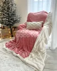 Покривало-Плед двосторонній з еко-овчини та приємного плюшу рожевого кольору 200х220 см (DOV_03)