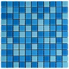 Скляна плитка мозаїка декоративна на клейовій основі Блакитний 298х298х4,5мм Sticker Wall (SW-00002354)