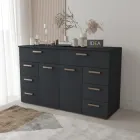 Комод на 8 шухляд з дверима IDEA ТКБ-381.1 Антрацит