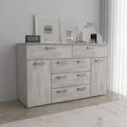 Комод на 5 шухляд з дверима IDEA ТКБ-377.1 Бетон урбан