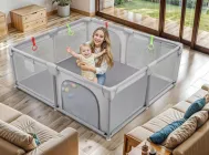 Дитячий манеж ігровий 150x180 см з 50 кульками Harmony Comfort великий манеж для дітей, безпечний ігровий манеж-огорожа, ігровий манеж дитячий, стінки з москітної сітки, великий манеж для дому та вулиці, туристичний ігровий манеж, манеж з кульками