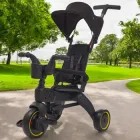 Складаний триколісний велосипед 5в1 Ining Baby Чорний зі знімною батьківською ручкою