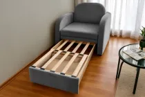 Крісло-диван м'яке розкладне Tobi Sho Дрім велюр Mars Світло-сірий/12, 1140х850х730 мм