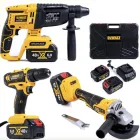 Набір акумуляторний DeWalt 3в1 шурупокрут перфоратор болгарка в кейсі з 2 акамуляторами 48 Вт Чорний з жовтим