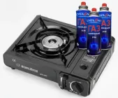 Туристичний газовий пальник плита з п'єзопідпалом з кейсом Happy home BDZ-155A + 3 баллона (1756375589)