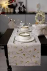 Доріжка новорічна на стіл Шапочки на бежевому, 40х180см