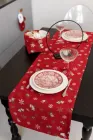 Доріжка новорічна на стіл Дзвіночки на червоному, 40х140см
