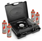 Туристичний газовий пальник плитка з п'єзопідпалом та кейсом Happy Home BDZ-155A+ 4 балони (1756375590)