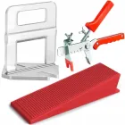 Набір для вирівнювання плитки 500 кліпсів + 100 клинів + щипці система укладання плитки 2 мм