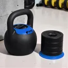 Модульная регулируемая гиря чугунная 5 в 1 разборная WCG 16 кг с 5 уровнями веса 8-16 кг для силовых тренировок Черный с синим