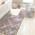 Набір килимків для ванної кімнати та туалету комплект коврик у ванну кімнату килимок в туалет бежевий 57х90 і 57х60 Print 202-2