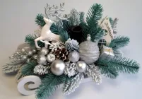 Новорічна Композиція "Срібні Сані" (Зимовий Ліс).