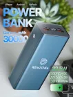Повербанк 30000mAh 22.5W Remzona Extrinity Metal 30X зі швидкою зарядкою PD Quick Charge 3.0 Fast Charge УМБ для телефона айфона роутера планшета LED дисплей портативний + кабель USB-A USB-C