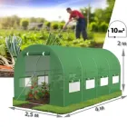 Теплиця-парник 10 м² 4×2,5×2 м Польща армована плівка 140 г/м² каркас 19 мм 8 вікон двері липучка