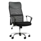 Крісло комп'ютерне FC-033 Сітчаста тканина + еко-шкіра, хромована основа, Чорний