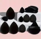 Набір косметичних спонжів для макіяжу Fashion 12 чорних (SVS)