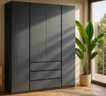 Шафа для одягу Майстер Форм Брайт 1640х520х2000 мм Антрацит (33277)