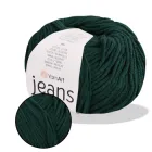 YarnArt Jeans, Сосновий бір №92 - пряжа нитки для в'язання спицями та гачком (іграшки, одяг), 55% бавовна, 45% акрил, 50 г/160 м, напівбавовна Ярнарт