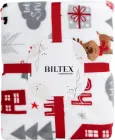 Плед Biltex Flannel Christmas Town Білий Двоспальний 180х200 см з новорічним принтом (4820298410550)