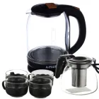 Набір A-PLUS електрочайник 2.0 л + заварник 0.9 л та 4 чашки по 150 мл