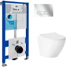 Інсталяція Helmken з панеллю змиву + унітаз безобідковий з сидінням Slim Soft Close дюропласт (07R100F102)