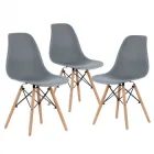 Крісло для кухні на ніжках Bonro В-173 FULL KD сіре (3шт)