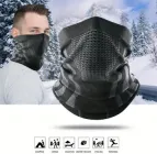 Баф маска на пів обличчя тепла з отворами для дихання вітрозахисний LY-W-01 Чорний з сірим