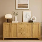 Сучасний комбінований комод 4D3S довгий великий 184 см з дверцятами та шухлядами на ніжках у скандинавському стилі в кімнату вітальню зал ЛДСП Klark VMV Holding дуб крафт золотий 184х87х42 см