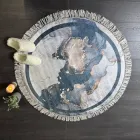 Килимок "Digital" 120см на шкіряній основі з бахромою E114 Banyolin