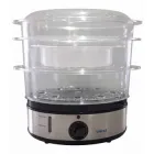 Пароварка з потужністю 800 Вт, 3 рівні, об'єм 9 л, срібляста