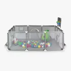 Дитячий манеж ігровий 129х182 см, сухий басейн з баскетбольним кільцем та воротами, сірий