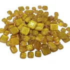 Набір шматочків мозаїки форма Камінці жовтого кольору з блискітками 200 гр 150-180 шт товщина 4 мм (7830)