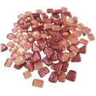 Набір шматочків мозаїки форма Камінці рожево-червоного кольору з блискітками 200 гр 150-180 шт товщина 4 мм (7256)