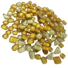 Набір шматочків мозаїки форма Камінці колір жовтий мікс з блискітками 200 гр 150-180 шт товщина 4 мм (7189)