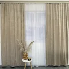 Штори оксамитові ALBO бежеві 140×270 см, комплект 2 шт. (SH-930-4)