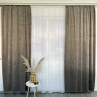 Штори оксамитові ALBO сіро-коричневі 140×270 см, комплект 2 шт. (SH-930-14)