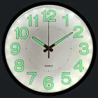 Безшумний настінний годинник люмінесцентний з LED підсвіткою LOSSO CW-30 (чорний ободок)