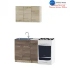 Кухня Еко набір №1, 0.9 м, з накладною мийкою-L, Дуб Сонома, Дуб сонома Трюфель