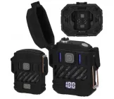 Акумуляторна тактична електрична запальничка 2 ДУГІ із ліхтариком у кейсі (ЗУ Type-C) Black