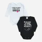 Набір дитячих боді 2 шт для новонароджених Спиногриз №10-00677 68 см Чорний/Білий (ROZ6501023844)