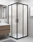 Душова кабіна чорна Sunways BS-1 NT 90х90х180 см квадратна без піддону матове скло 5 мм