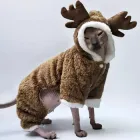 Костюм для котів (кішок) флісовий Новорічний Олень M Коричневий