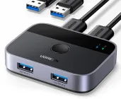 Спліттер Ugreen CM757 USB 3.0 Sharing Switch 2 In 2 Out Black (35313)