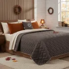 Покривало IDEIA Іззі Двостороннє 220х240 см Антиалергенне волокно стьобане прошите Шоколад/Беж (4820227286300)