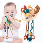 Сенсорна іграшка-тягучка "Ведмедик"(коричнева) розвитку моторики, прорізувач зубів, гризунець, брязкальце Монтессорі