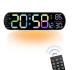 Годинник Deepfox DS-5502 LED цифровий електронний настінний Будильник Дата Температура 35х10см різнокольоровий