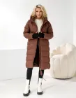 Жіноче зимове пальто з капюшоном KHAN 00A11 M (44) Шоколадний (KH-00A11/2 B)