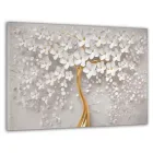 Картина на стіну у вітальню/спальню Золота гілляста абстракція 60x100 см MK10089_M